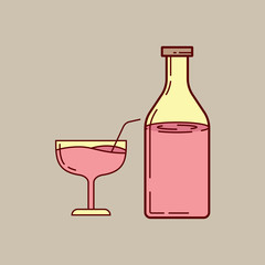 Food and Beverages line vector