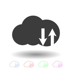 Cloud technology upload and download icon.