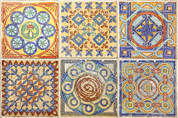 Colorful set of ornamental tiles 