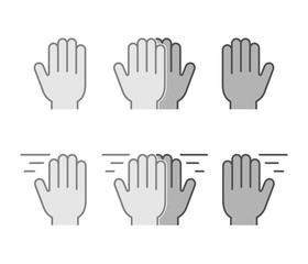 Modern set flat icons high five. Vector symbol line high five. Black friendly high five.