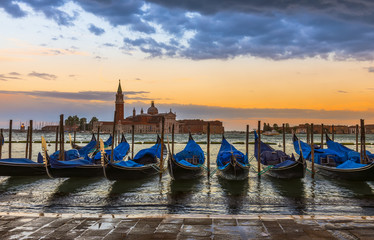 Fototapeta na wymiar Sunset in San Marco square, Venice. Italy