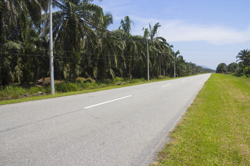 Rural road highway for speed drive journey, empty freedom countryside speedway route for motion trip
