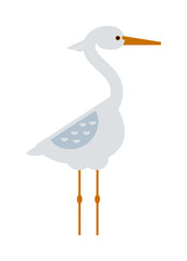 Stork standing and flying sarus crane grus  cartoon cute animal lovely bird vector. 