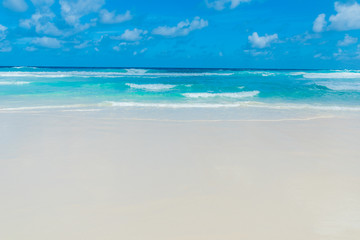 Fototapeta na wymiar Petite Anse, La Digue in Seychelles - Tropcial and paradise beach