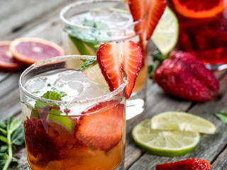 Strawberry mojito cocktail