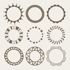 Vector set of nine different frames.