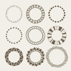 Vector set of nine different frames.