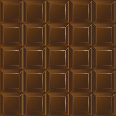 Milk chocolate bar as a seamless pattern, vector illustration.