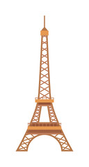 Eiffel Tower Paris France landmark architecture vector illustration. 