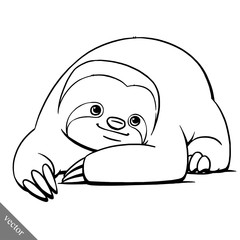 funny cartoon cute fat vector sloth illustration © Turaev