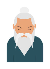 Sage elder yoga pranayama old Hindu man vector.