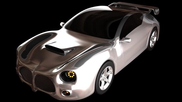 rendered in PNG with alpha loop luxury brandless sport car