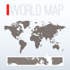 Stippled world map - vector illustration