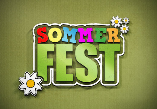 Sommerfest Typo Blume P