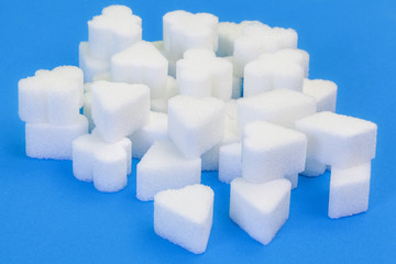 Sugar cubes in various forms
