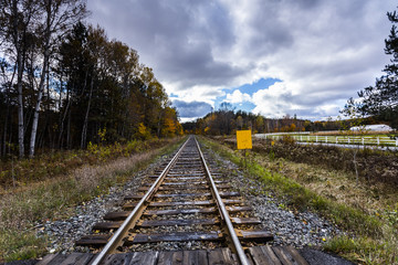 Railway Tracks in Remote Landscape Wilderness