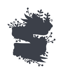 Vector circular floral wreaths with leaves central space for your text. 