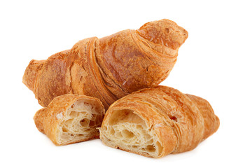 Croissant snack on white