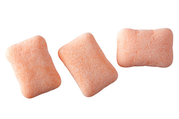 Chewing gum piece on white