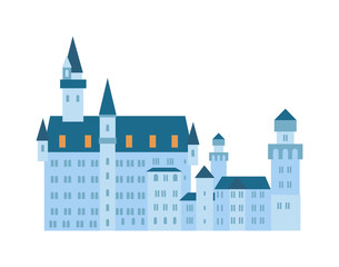 Scenic medieval city walls castle old tower vector.