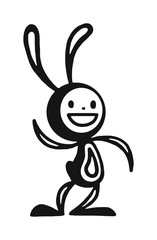 Greeting card rabbit vector illustration