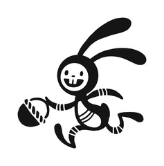 Greeting card rabbit vector illustration