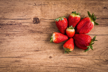 Strawberries on a wooden background