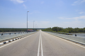 Rural road highway for speed drive journey, empty freedom bridge route for motion trip