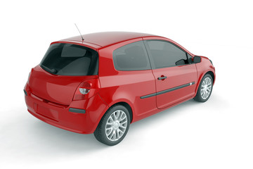 Samll car mock up on white background, 3D illustration