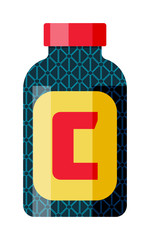 Fototapeta premium Sports food nutrition icons in flat style and long shadow. Detailed flat style