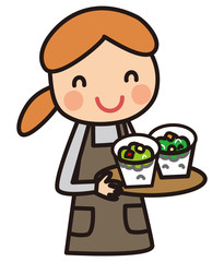 カフェ店員女性