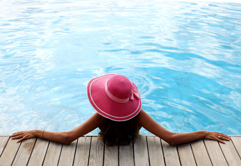 Woman in swimming pool