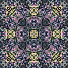 Abstract seamless pattern.
Ornamental wallpaper or textile pattern with hand drawn abstract motives. 
