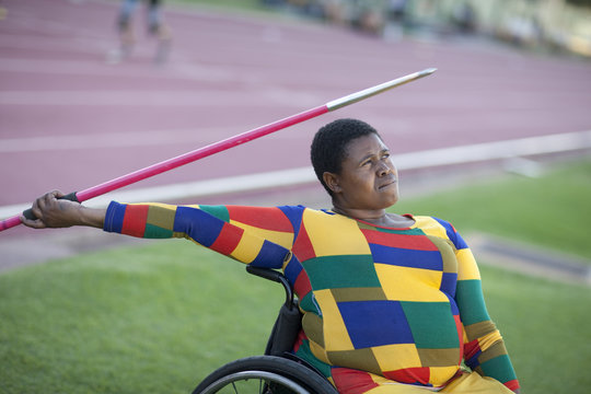 Wheelchair javelin thrower