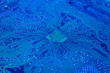 closeup the motherboard