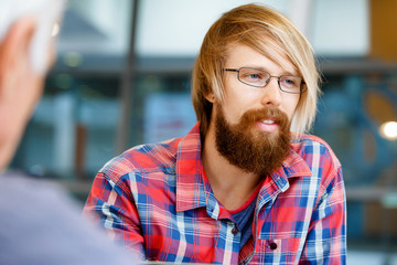 Handsome businessman in office