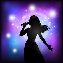 Vector illustration of   singer