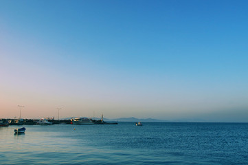 Fototapeta premium sunset in small port