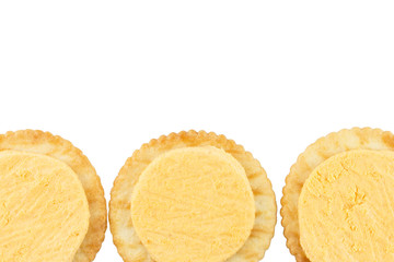 Cracker cream cheese isolated on white background.