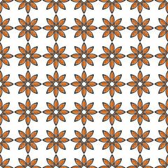 Decorative vector orange and white background - abstract floral pattern 