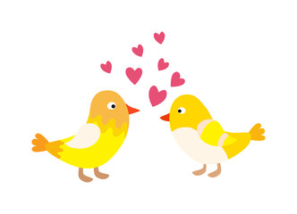 Couple of cute love birds nature sweet comic cartoon vector.