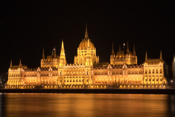 Parliament in Budapest illuminated