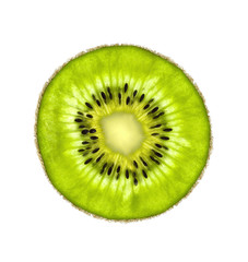 Fototapeta na wymiar Beautiful slice of fresh juicy kiwi isolated on white background