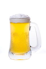 glass of beer isolated on white background