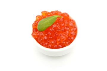Bowl of red caviar