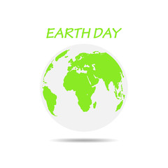 Earth day - poster with earth globe - vector illustration.