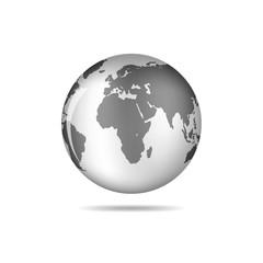 Black Globe Earth Icon - vector illustration.