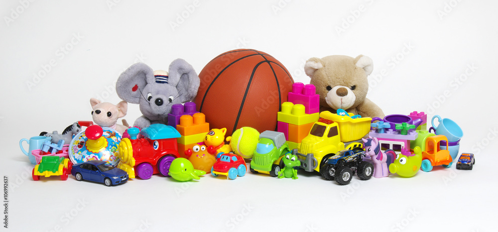 Wall mural Toys on a white