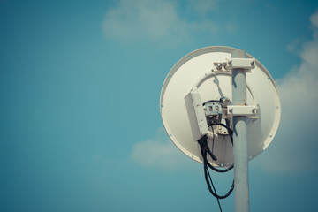 Satellite dish and sky