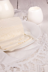 fresh sour cream and  quark